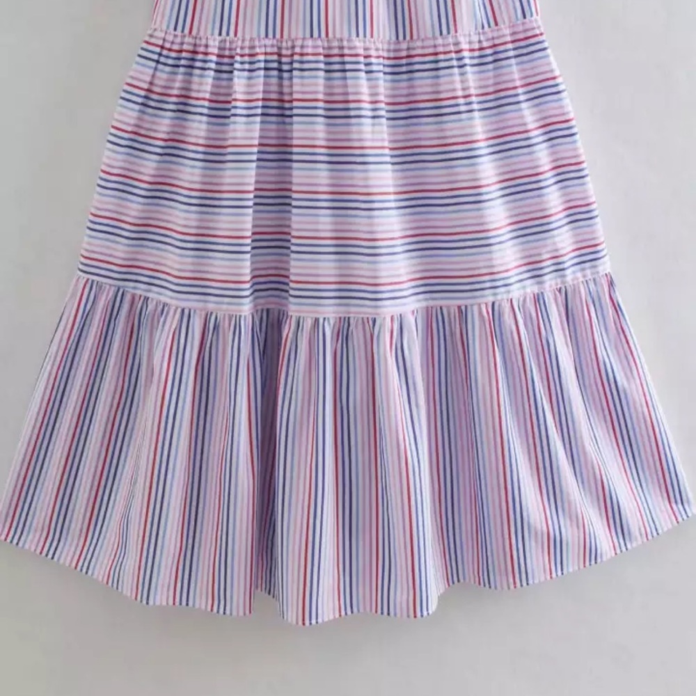 Ella Striped Smocked Strappy Open Back Tiered Maxi Dress - Picture 8 of 8